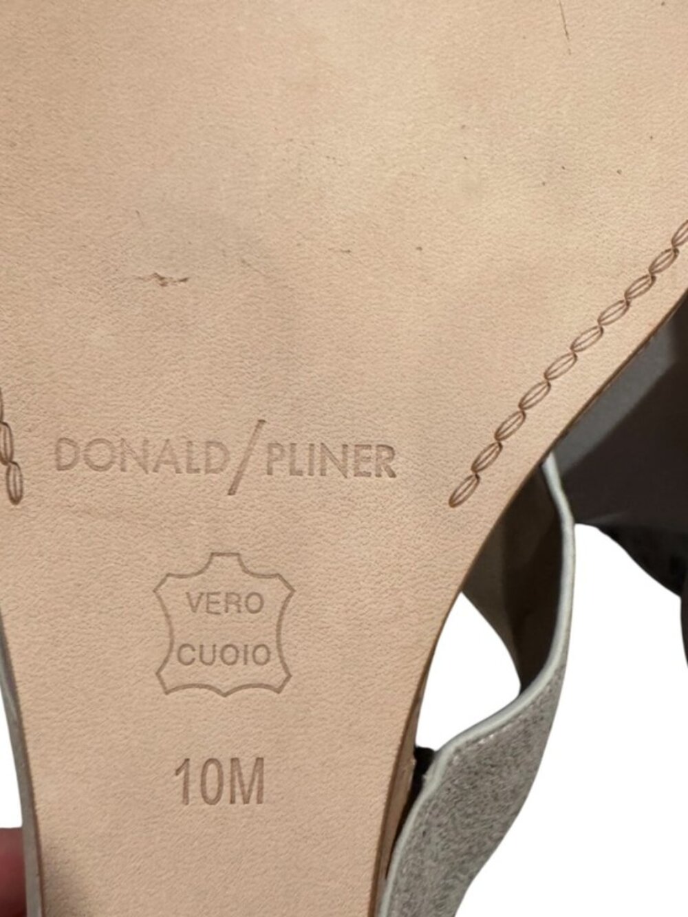 Donald J Pliner Dionne Cork Wedge Slide Sandals Metallic Leather Women’s 10 - Picture 10 of 10